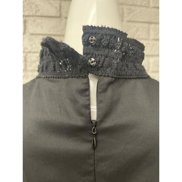 Daya By Zendaya Women Black Crochet Mock Neck A-Line Dress With Pockets Size S - Picture 7 of 12